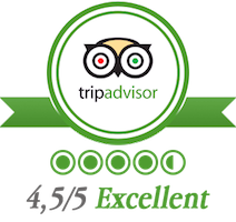 A picture with the tripadvisor logo saying 4,5 of 5 Excellent